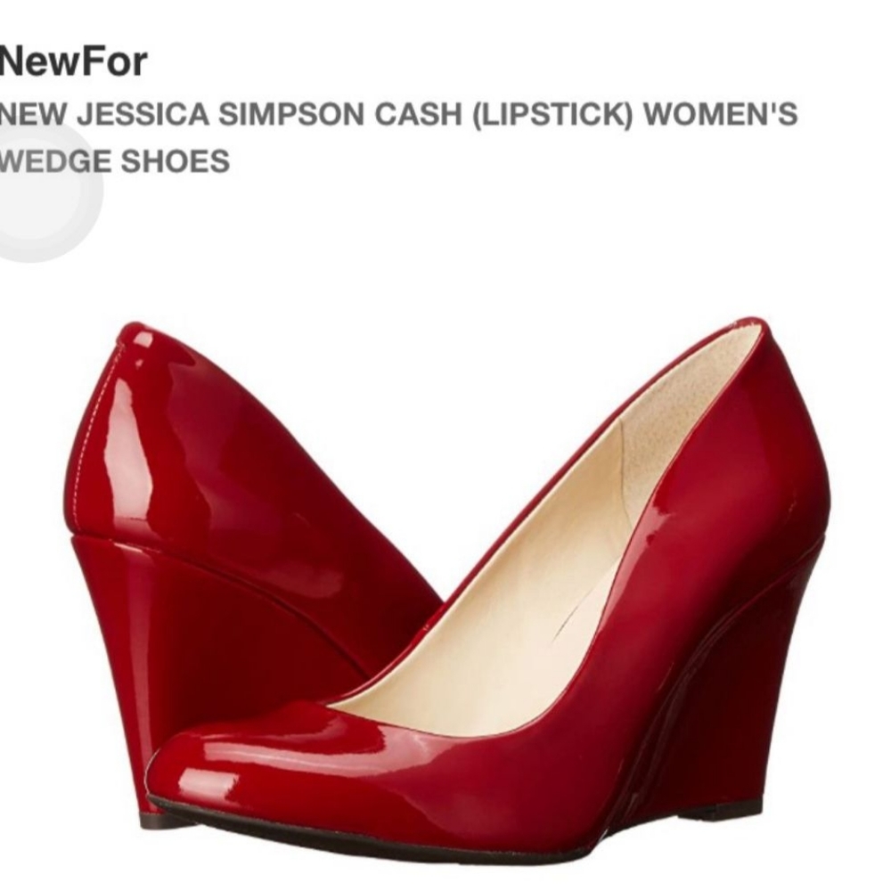 Jessica Simpson Cash (lipstick) wedge 8W shoes